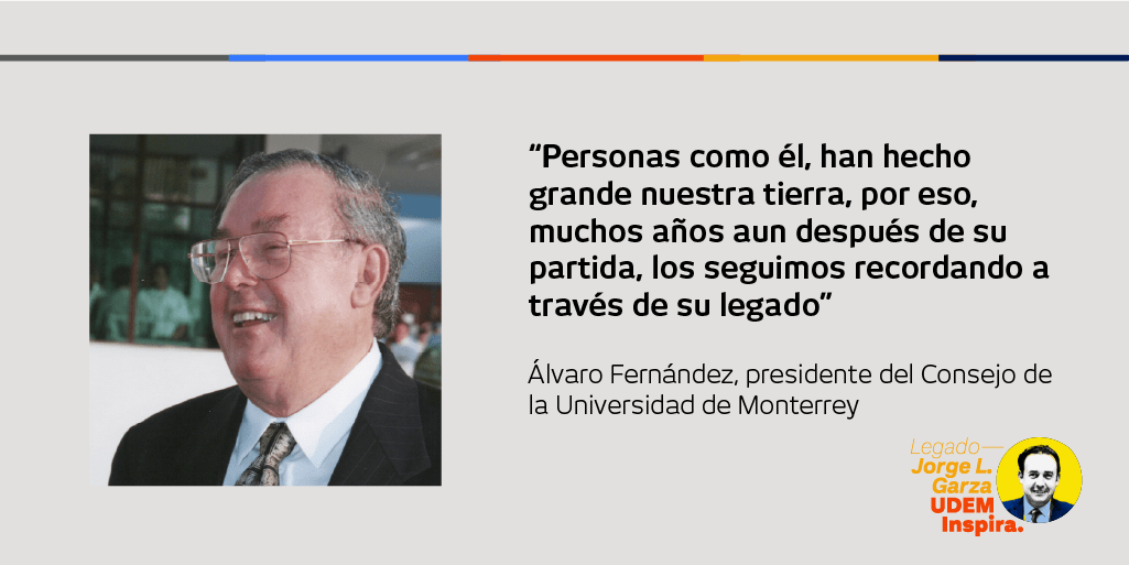 udem's tweet photo. El día de hoy recordamos el legado de Jorge L. Garza, regiomontano que se distinguió por su liderazgo empresarial y su valiosa contribución al ámbito social. 👏🏼

#CátedraJorgeLGarza #UDEMinspira https://t.co/5JXjGVc718