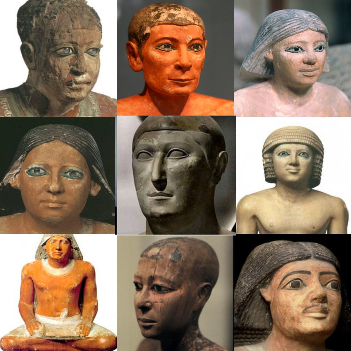 "Ugghhghh but the earlier populations of egypt must have been black, then they later mixed with th-"No, they were not, no bro, they did not mix.All these faces are of the earliest dynasty, the pyramid builders dynasty.  https://twitter.com/pierre_tmc/status/1313629679715340288