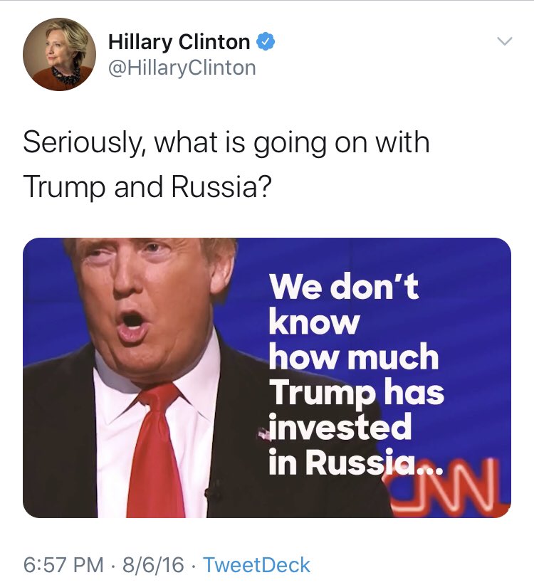 We have to start here with  @HillaryClinton, whose team invented this smear.All of these were from before the election. The timing is important because we just learned today that US intel was worried about how Russia would use Clinton’s concocted attacks:  https://thefederalist.com/2020/10/06/breaking-dni-declassifies-handwritten-notes-from-john-brennan-2016-cia-referral-on-clinton-campaigns-collusion-operation/