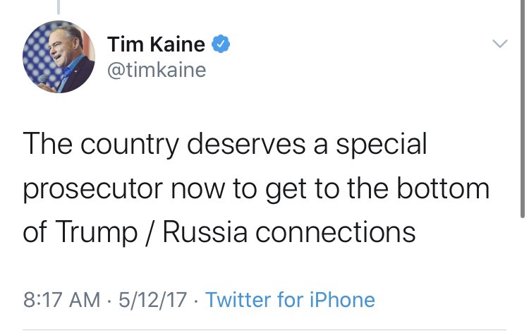 Clinton’s running mate,  @timkaine, ran with the allegations before the election and, as a member of the Senate, has continued to push the “Russian collusion” narrative, through impeachment and beyond.