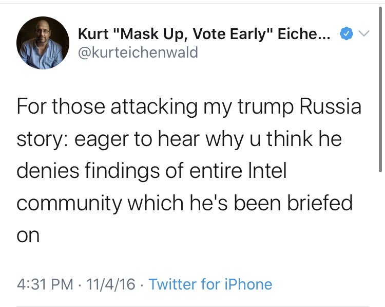 Obligatory  @kurteichenwald mention, all of these from before the election.