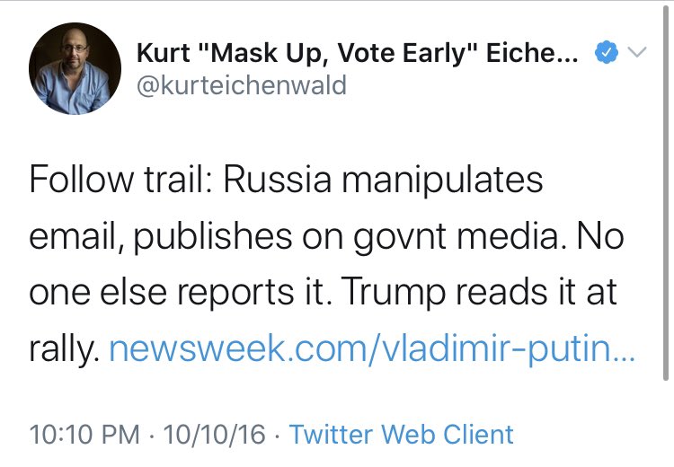 Obligatory  @kurteichenwald mention, all of these from before the election.