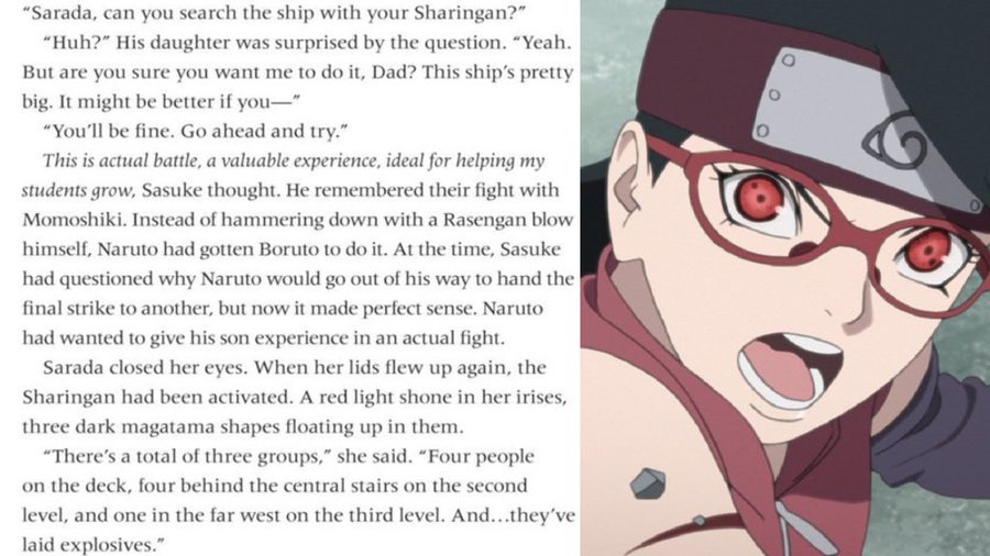 Boruto Novel Teases Sarada S Upgraded Sharingan