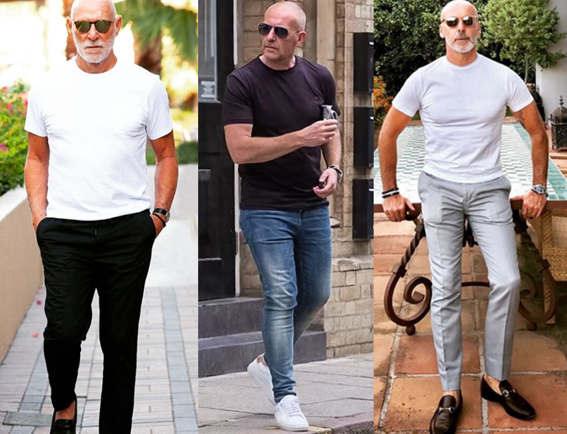 And on and on. Being bald is NO FACTOR when it comes to good style. And there is little you need to adjust for. The big lesson here is embracing the look with confidence. Credit:  https://bit.ly/35mhbVQ ,  https://bit.ly/32d8aML ,  https://bit.ly/35lBClG 