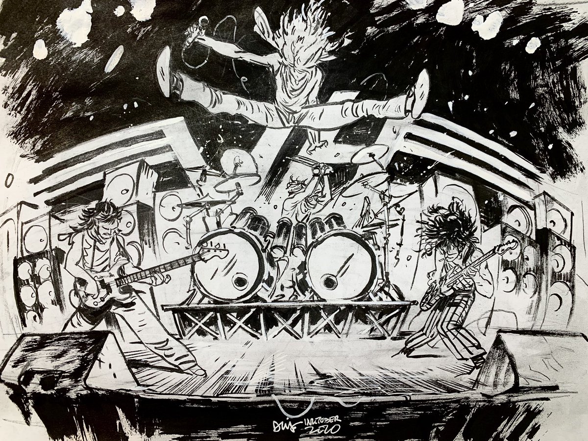 I was literally working on this when I heard the news. Thank you so much, Eddie. My life would be so different if your music wasn't there. VAN HALEN for #rocktober #inktober #inktober2020 