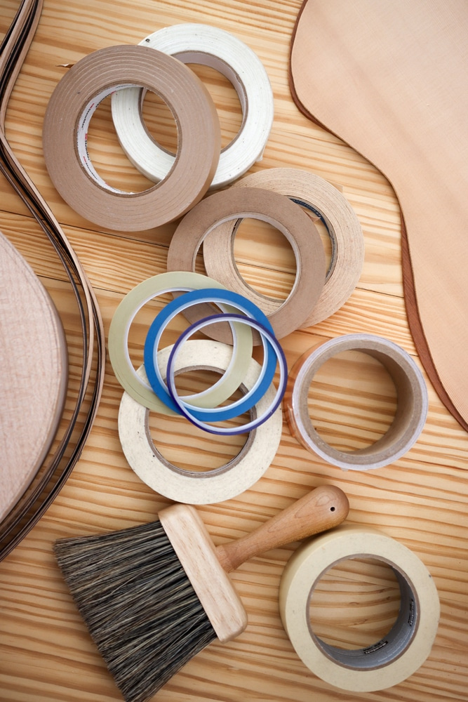 artoflutherie's tweet image. Check out a new guide to my favorite adhesive tapes for guitar making: Binding tape, Shielding tape, Double-Sided tape, and other tapes for fretwork, finishing, &amp;amp; more: theartoflutherie.com/tape-for-guita… #theartoflutherie #luthiertools