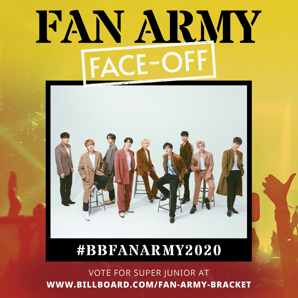 billboard's tweet photo. Will Super Junior's #ELF or #NiallHoran's fans emerge victorious in Billboard's Fan Army Face-Off finals?

Cast your vote in #BBFanArmy2020 here: https://t.co/gwpd2BzSGk https://t.co/OyGkjRlUi7