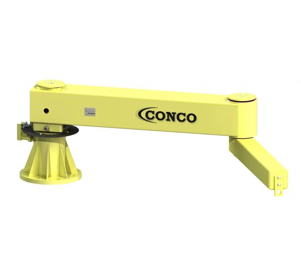 Conco® jib arms are horizontal positioning devices used for reaching into accessible areas where work cell limitations preclude the use of an XY rail system: buff.ly/2QKft9j

#JibCranes #inline #verticallifter #materialhandling #airbalancers #ConcoJibs #USA
