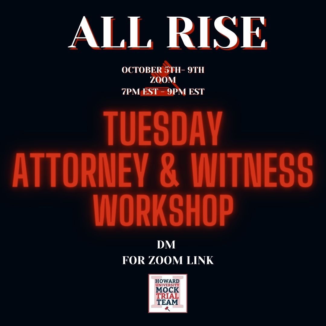 Day 2 of HUMTT week!! Tonight we’ll see what it takes to be an attorney or witness on this team!! See you guys there👨🏾‍💻