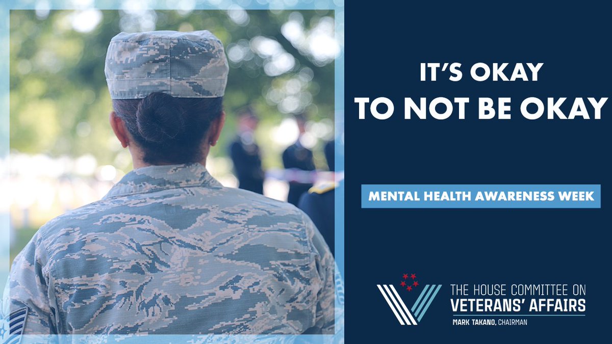 VetAffairsDems's tweet image. The #COVID19 pandemic may amplify feelings of loneliness, stress, and anxiety for veterans – especially veterans experiencing a #MentalHealth crisis.

During #MentalHealthAwarenessWeek, it is important to remember that it is okay to not be okay.

Let's #BeThere for our veterans.