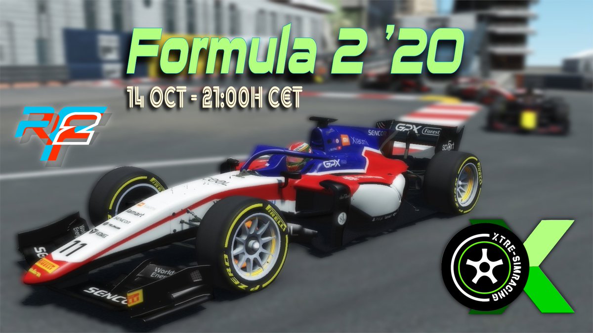 Formula 2 2020 @ Mugello

14 Octubre a partir de las 21:00

Practice 19:00
Qualy 21:30 (15 minutos)
Warmup 21:45 (10 minutos)
Race1 21:55 (30 minutos)
Warmup2 22:25 (10 minutos)
Race2 22:35 (30 minutos)

+Info, inscripciones t.me/xtresimracing
Discord discord.gg/7S9C995