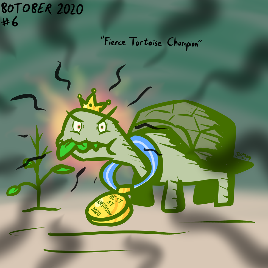 #Botober Day 6 - "Fierce Tortoise Champion" (from the "Concepts" List)[See first tweet in this thread for link to prompts]