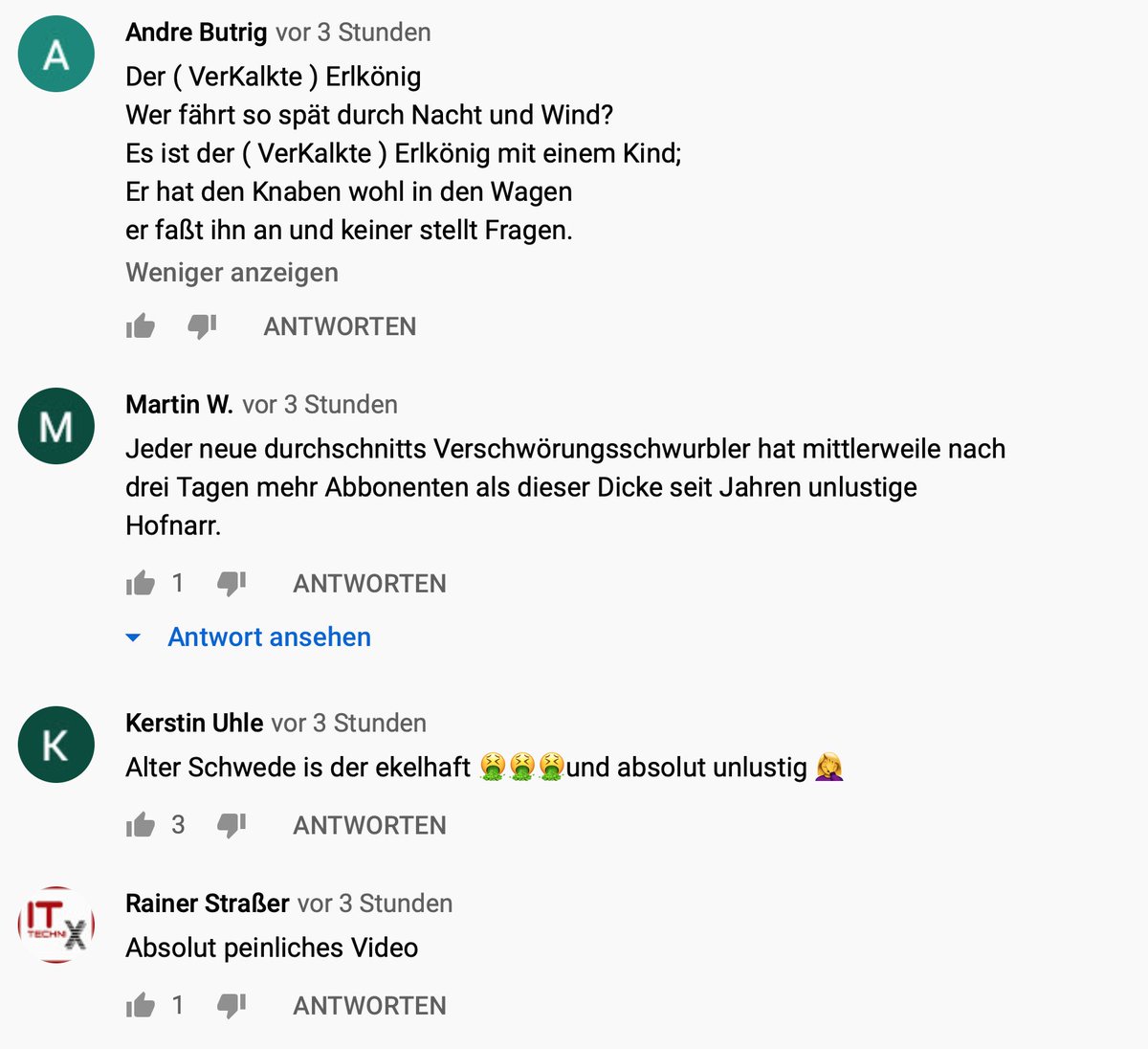 twitkalk's tweet photo. Nochmal zum Mitdenken: die #QAnus Fan-Kommentare & Like/Dislike-Funktion wurden von #Youtube wegen #Hatespeech abgeschaltet, nicht von mir!
โค๏ธ โค๏ธโค๏ธ
Kommis gehen aber wieder - und deshalb noch ein kleines Best of Worst - hab noch jede Menge!
#SoMuchLove
https://t.co/eJ5iz3M9WR https://t.co/dsLVcX83jm