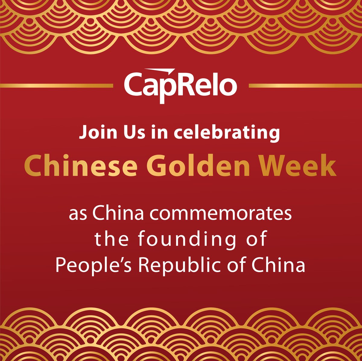 caprelo's tweet image. Named for the autumn season of clear weather and comfortable temperatures, Chinese Golden Week is commonly celebrated as a time to reconnect with family and friends. Join us in celebrating Chinese Golden Week
