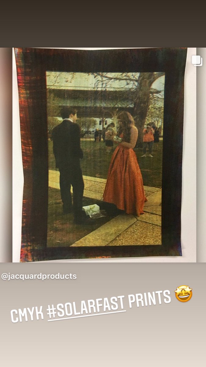 JacquardProduct's tweet photo. @hellcat_maggie85’s students are making CMYK #SolarFast prints. This means making four successive exposures on the same piece of paper. It is an involved process, but well worth it! There is just something so intriguing about the quality of these images, isn’t there? ✨✨ https://t.co/shtnhZqIBk