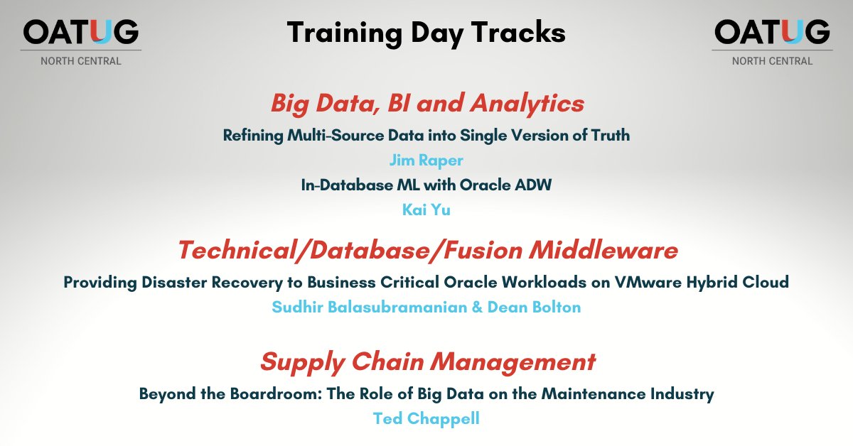 Are you attending #NCOATUG2020 this Friday? You are not going to want to miss the Live Sessions we have lined up with so many great speakers &amp; topics. events.bizzabo.com/NCOATUG/agenda 
#bigdata #database #supplychainmanagement <a href="/ky_austin1/">Kai_Yu</a>, <a href="/dbolton991/">dbolton991.eth</a>, @TedChappell
