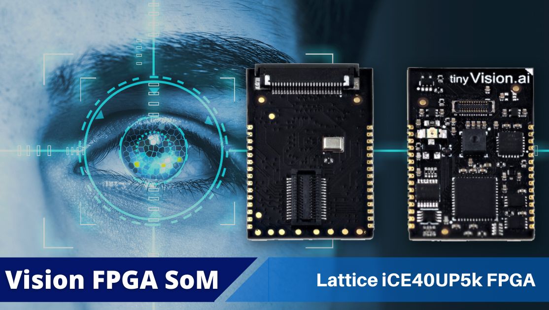 latticesemi's tweet image. Our friends at #tinyVision.ai developed a System-on-Module (SoM) with integrated #vision, audio, and motion-sensing capabilities based on Lattice’s low power #iCE40 UltraPlus family of #FPGAs. Check it out here: bit.ly/33xMgEK