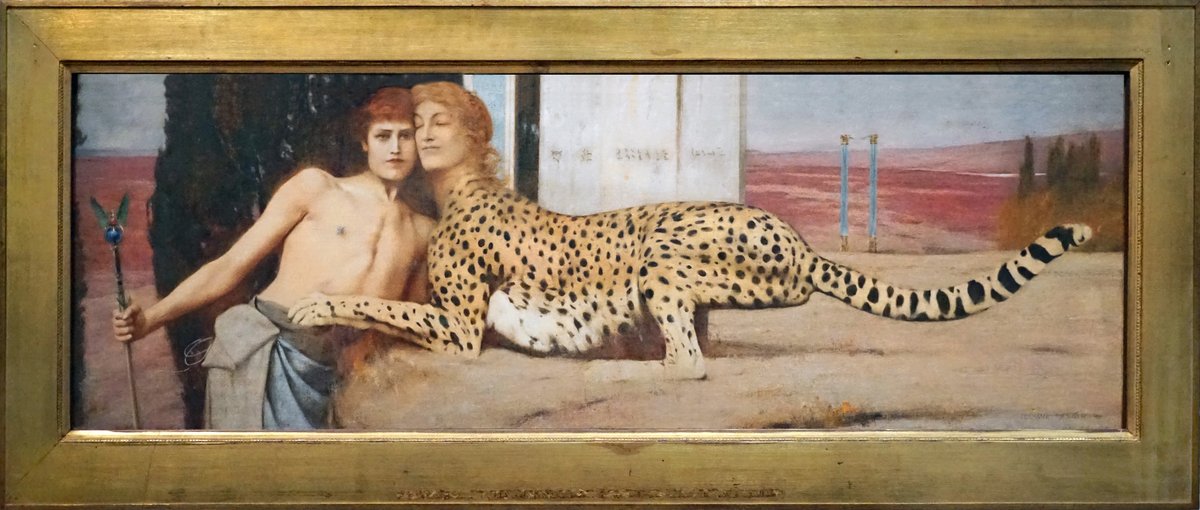 One of my favorite paintings:Caresses, by Fernand Khnopff, the "Master of Enigma."Once seen, never forgotten.