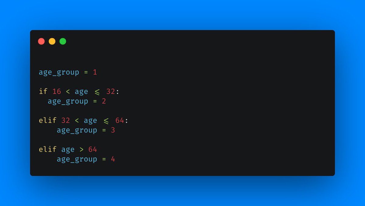 Instead of feeding our algorithm the age as it comes, we can transform the feature to reflect the age group.The attached image is just a pseudocode showing a way to create the age group.