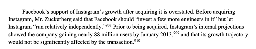 The Cicilline Report essentially says Zuckerberg lied about how important Facebook's investment in Instagram have been.