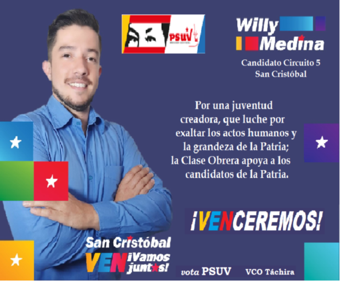 #VCOTáchira Con una  juventud creadora, consciente y comprometida con el bienestar del pueblo, se garantiza los cimientos de una Patria Libre y Soberana. <a href="/WillyMedina_SC/">Willy Medina</a> @CcDarioVivasTac <a href="/FreddyBernal/">Freddy Bernal</a> <a href="/AnyelisVargas3/">Anyelis Vargas</a> <a href="/PSUVTachira/">PSUV Táchira</a> <a href="/Tachira_Jpsuv/">Juventud Táchira</a>