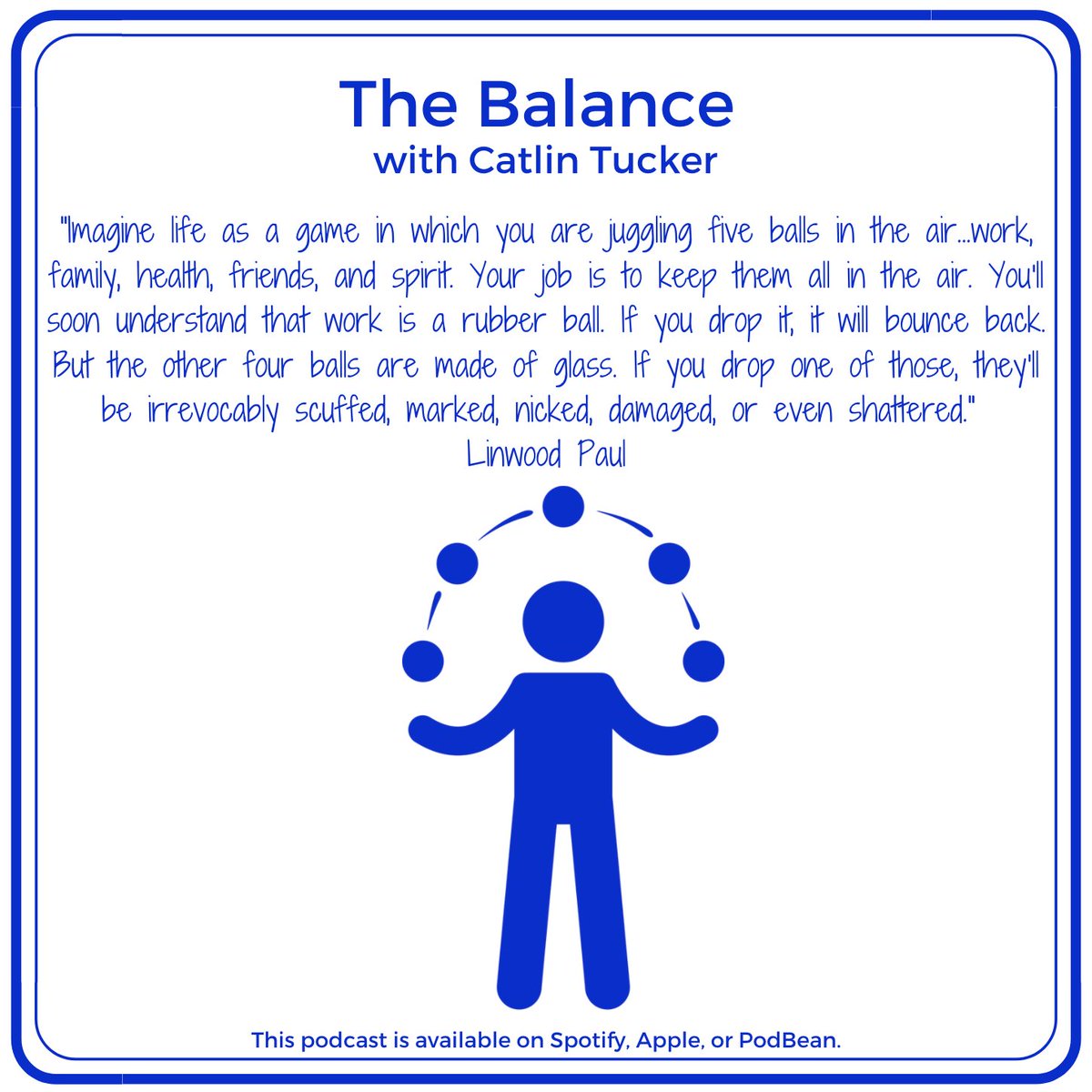 In the last episode of my podcast, The Balance, my guest Linwood Paul made this great analogy that helped me rethink my priorities. catlinthebalance.podbean.com/e/linwood-paul… #FETCchat