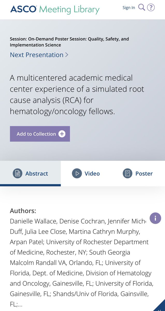 Check out #ASCOQLTY20 this weekend and learn how to use a mock RCA to educate your fellows about this important #QI tool  

Aka the #oncmeded brainchild 🧠 of @DrMMurphy @JuliaLClose @ArpanAshokPatel and others, bringing together @URHemOncFellows and @HemeOncGators