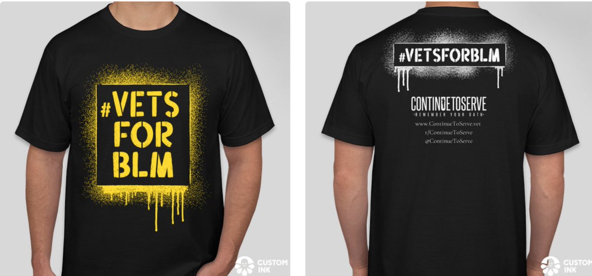 continuetoserve's tweet photo. Were you wanting to get your hands on a #VETSFORBLM shirt? Now you can! https://t.co/y3nW3hmxVl
#vetsforblm #veterans #vetsagainsttrump #blm #blacklivesmatter #protest #protestdc #washingtondcprotest #nojusticenopeace #icantbreathe #blackhistory #endracism #policebrutality https://t.co/7OB5pJ0Snc