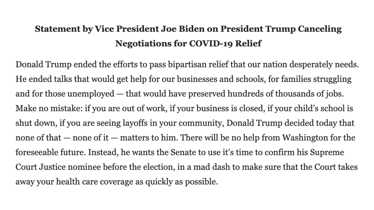 The President turned his back on you.