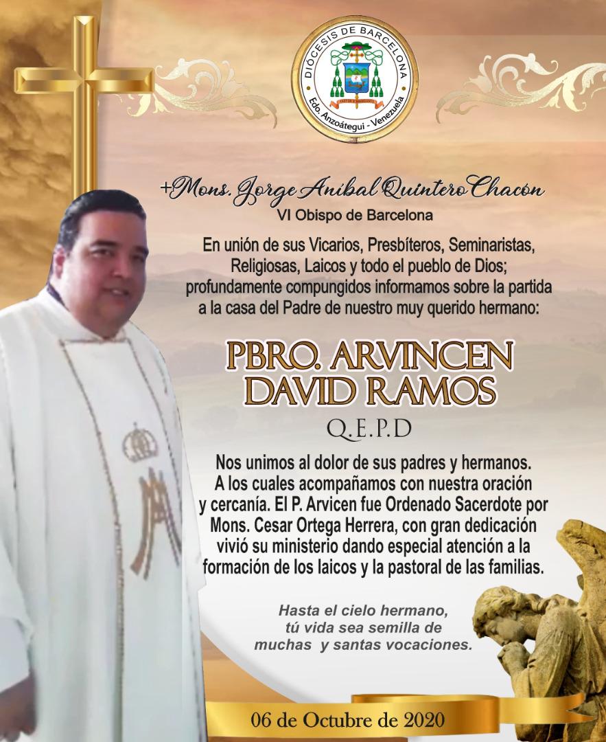 folklorisima975's tweet photo. #06Oct Con profunda tristeza infórmanos del fallecimiento del padre Arvicen Ramos, párroco de nuestra iglesia Virgen del Valle Para sus familiares y amigos nuestras sinceras palabras de condolencias y muestras de afecto. Paz a su Alma ✝️ https://t.co/XvKJzGnPUD