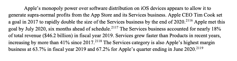 Throughout, the model is that competition is about forcing as much open entry on every possible dimension as possible, instead of considering *why* the relatively closed platform, iOS, is so much more high value than the relatively open one, Android (eg  https://truthonthemarket.com/2020/07/07/on-the-origin-of-platforms-an-evolutionary-perspective/).