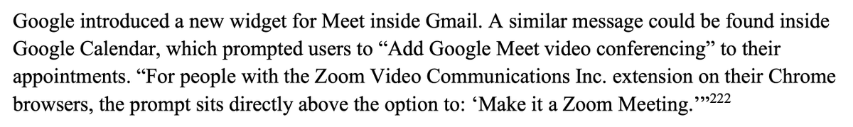 The report points out that Google has been trying to use Google Calendar to boost its free videoconferencing service (Google Meet).It looks like this move has caused Zoom to *checks notes* reach all time highs in the stock market and shatter user growth records 
