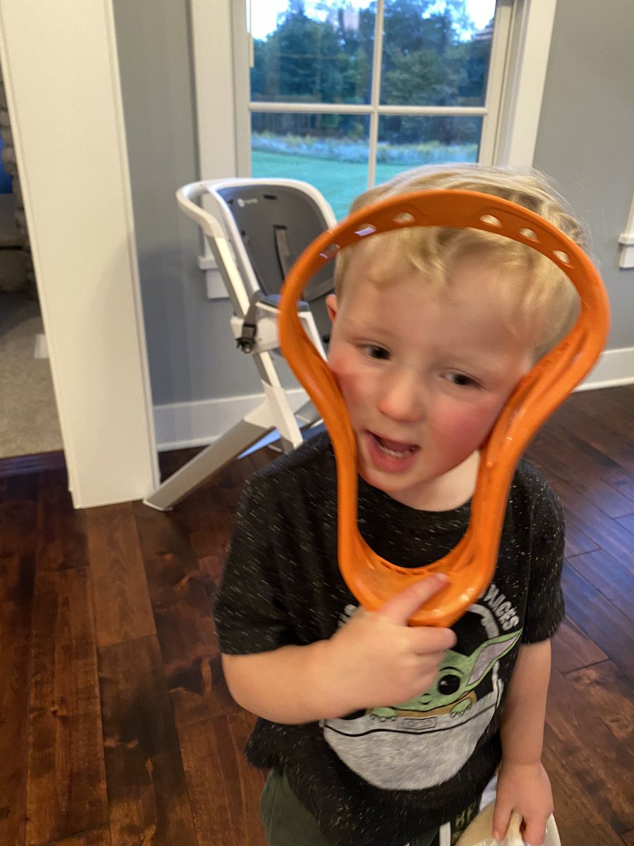 jbfox23's tweet photo. When big brother leaves his dyed but not strung @powelllacrosse #dyeitstringit project laying around https://t.co/bXk5Lzd7zd