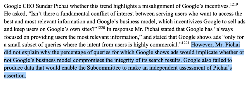 The subcommittee called out so many lies, misleading statements, and omissions from Google.