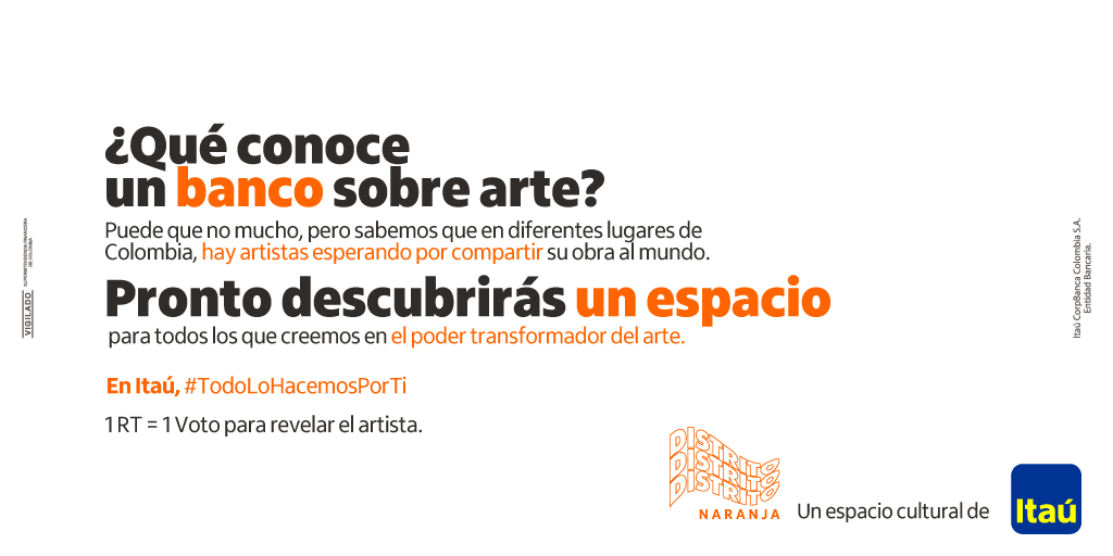 En Banco Itaú, abrimos un espacio para todos los que creemos en el poder transformador del arte.
Ayúdanos a revelar estos #ArtistasInvisibles. 🖌️

🌟 ¡Más RT, más rápido lo revelaremos! 🌟