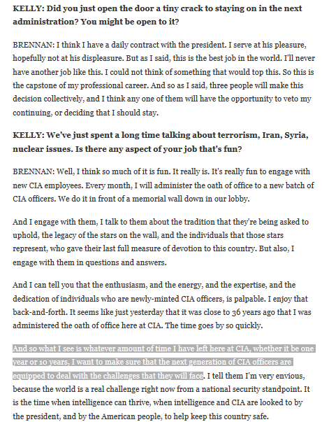 quote: "And so what I see is whatever amount of time I have left here at CIA, whether it be one year or 10 years, I want to make sure that the next generation of CIA officers are equipped to deal with the challenges that they will face"