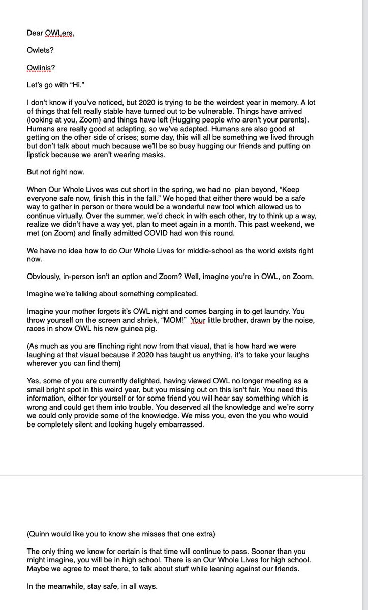 I got off the phone, thought a while, then opened the laptop and wrote out a goodbye letter to the kids and to everything else.