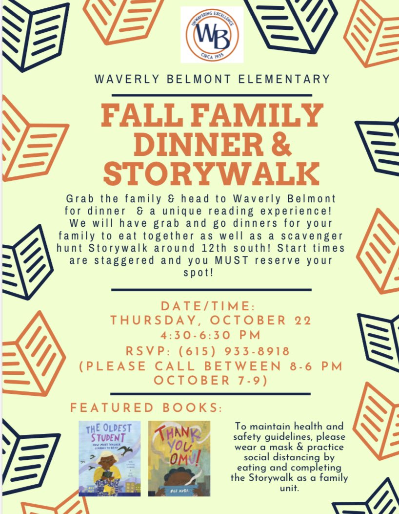 Mark your calendars! <a href="/WBESBulldogs/">Waverly Belmont Elementary</a> <a href="/WaverlybelPTO/">Waverly Belmont PTO</a>  Reservations can be made starting tomorrow!