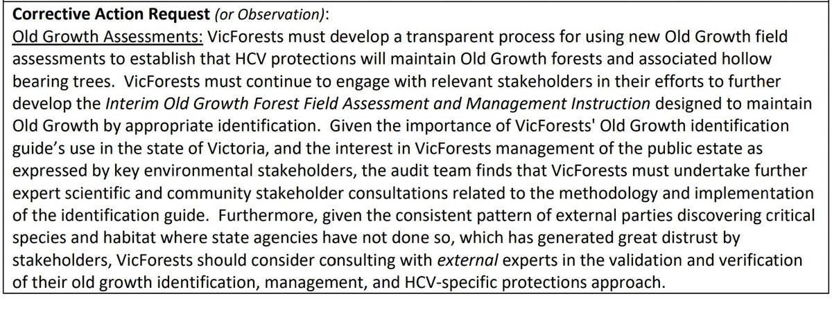 Major side eye at how VicForests assess the status of forest as old growth. Use independent experts!