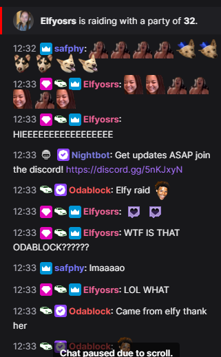 ElisaTTV's tweet photo. Literally just had the best stream ever. So much fun today. So much energy. So much Cox. So much support. And apparently @Odablock was lurking?? #supportsmallstreams #osrs #hydrateme https://t.co/hzfd5sqg10