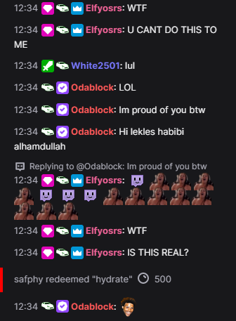 ElisaTTV's tweet photo. Literally just had the best stream ever. So much fun today. So much energy. So much Cox. So much support. And apparently @Odablock was lurking?? #supportsmallstreams #osrs #hydrateme https://t.co/hzfd5sqg10