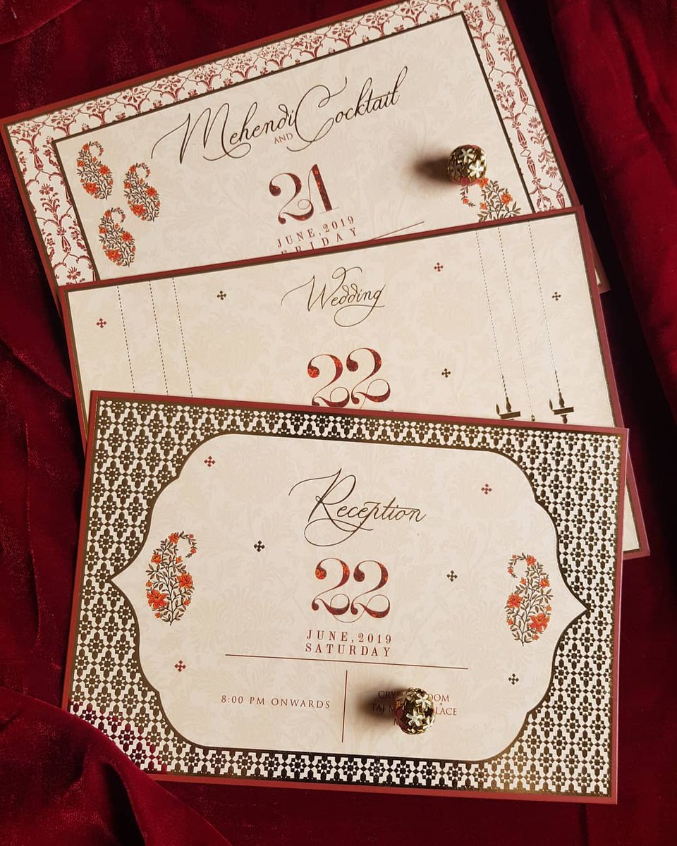 ShaadiBag's tweet photo. Here are some wedding card inspirations for your most memorable day
.
.
Credits @itchhatalrejadesigns 
.
.
#wedding #weddingcards #weddinginvitations #invitationcards #invitationcardsindia #weddingtogetreadyfor #weddingtogether #weddinginspiration #indianweddings https://t.co/AE0FB0VXE5