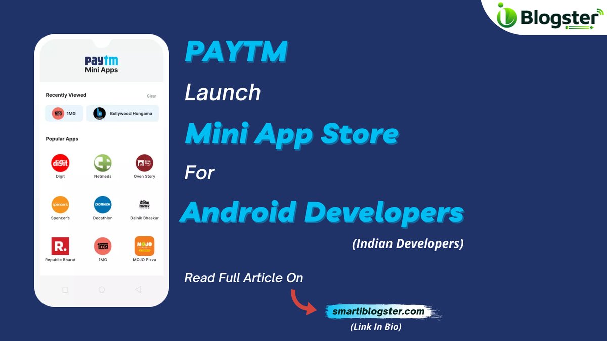 iBlogster's tweet photo. #Paytm Launch Mini App Store For Android Indian Developers
Read Article: https://t.co/3vHNynExwp
#paytmappstore #paytmkaro #businessnews #startupnews #AndroidDev #startupindia #smartiblogster #iBlogster #iBlogsterNews #AppStore https://t.co/zNxAXhINxW