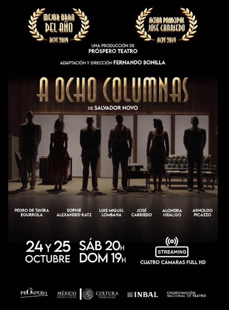 ElAquelarre_'s tweet photo. La obra ganadora del premio de la @ACPT_Mex #AOchoColumnas regresa con dos funciones de streaming el 24 y 25 de octubre. No se la pueden perder. https://t.co/w5u37xqUfO