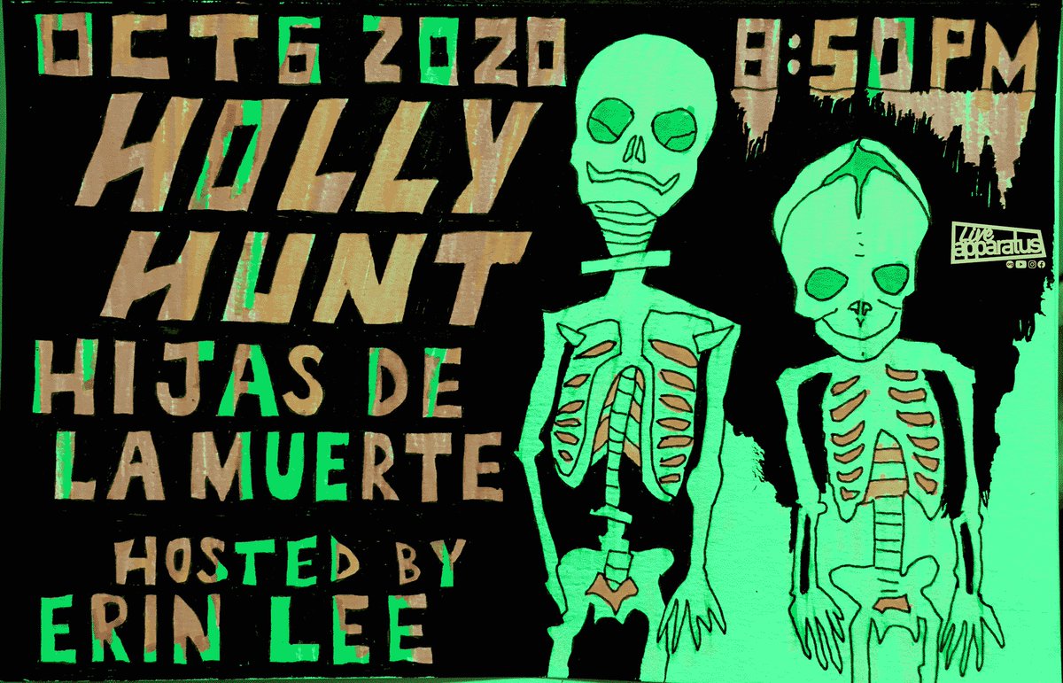 Tune into the the Live Apparatus stream starting now (8:50pm) with Holly Hunt &amp; Hijas De La Muerte! GO HERE: youtube.com/c/LiveApparatus
