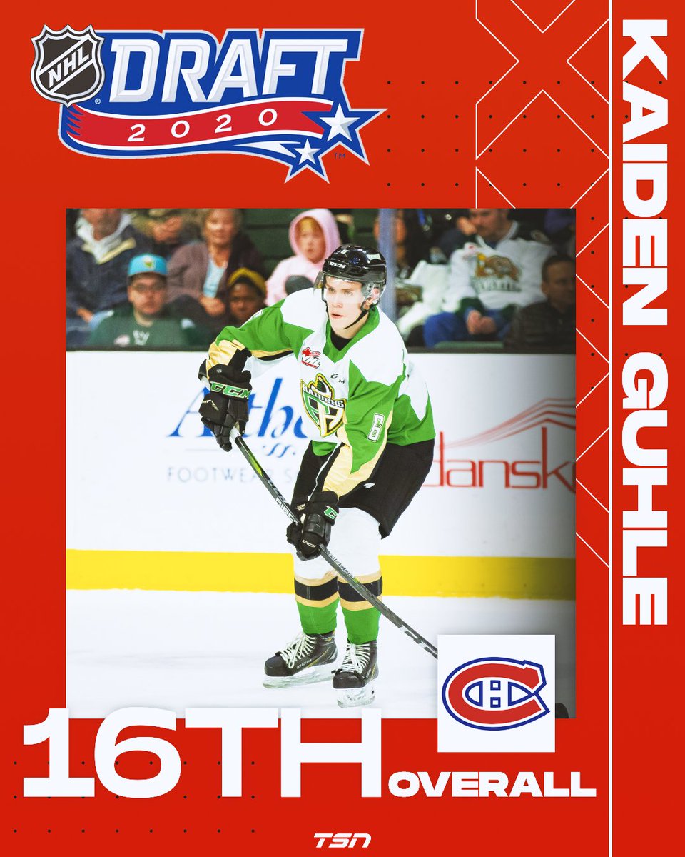 The Montreal Canadiens select Kaiden Guhle with the 16th overall pick in the 2020 NHL Draft!