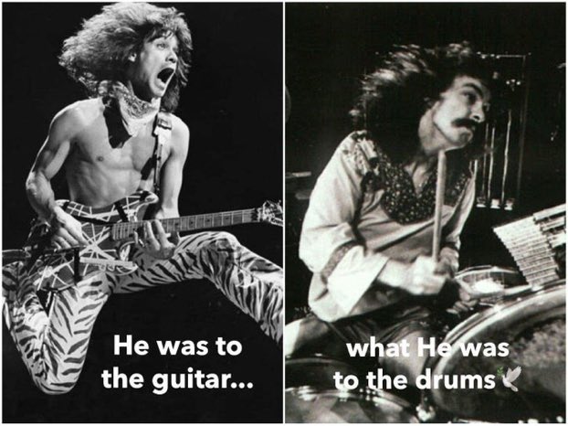 Two of the biggest influences in the history of guitar and drums...both this year 😢💔#FuckCancer #Fuck2020