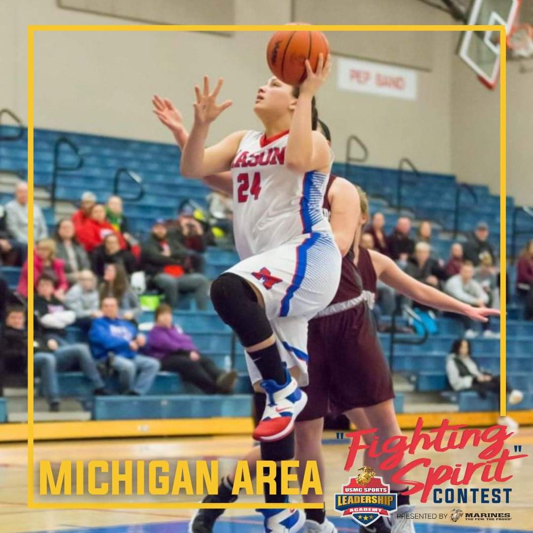 ENBBasketball's tweet photo. #ENBfamily, @IReemsnyder needs your help again! The USMC Leadership Academy has chosen her to be a nominee for their 2020 Fighting Spirit Award! You can vote as much as you want. Please vote ⬇️ as often as you can for Bell to win and represent Michigan! 
https://t.co/v4kNXQEoYF https://t.co/DateOYKTUA
