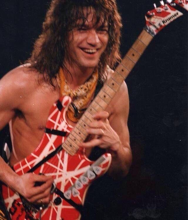 When I think of Eddie Van Halen, I always picture him smiling while playing guitar. Here’s a quintessential Eddie Van Halen “I am rocking the shit out of this“ grin.