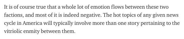 When you look at US politics, it appears as though there are two mainstream political factions that very strongly disagree with one another. “Divided” is a word that comes up a lot. “Polarized” is another.